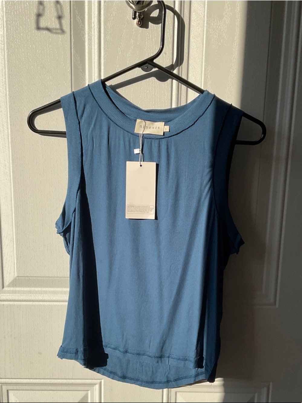 Alexis Slate Blue Ribbed Sleeveless Tank